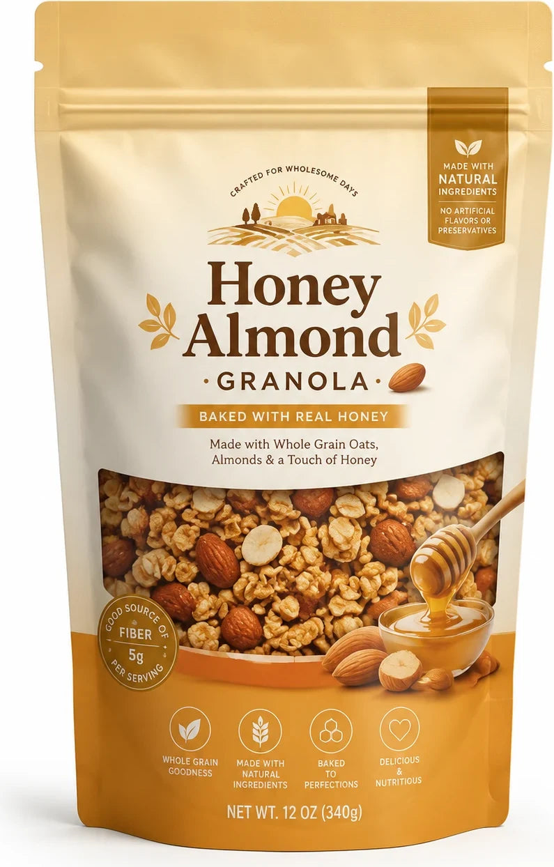 Single granola stand-up pouch packaging product image
