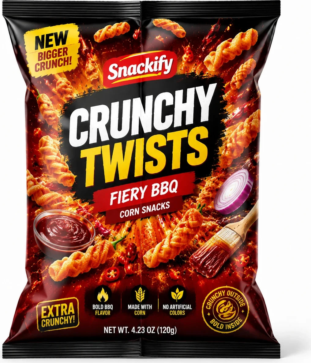 Single printed snack bag for packaging path selection