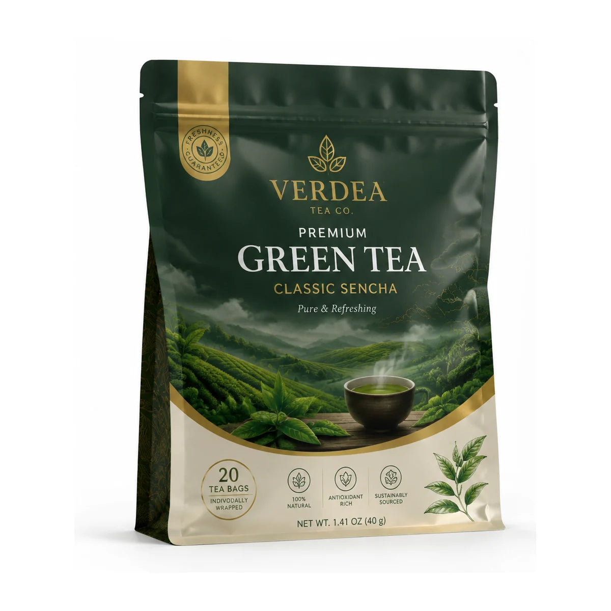 High barrier tea pouch packaging format reference