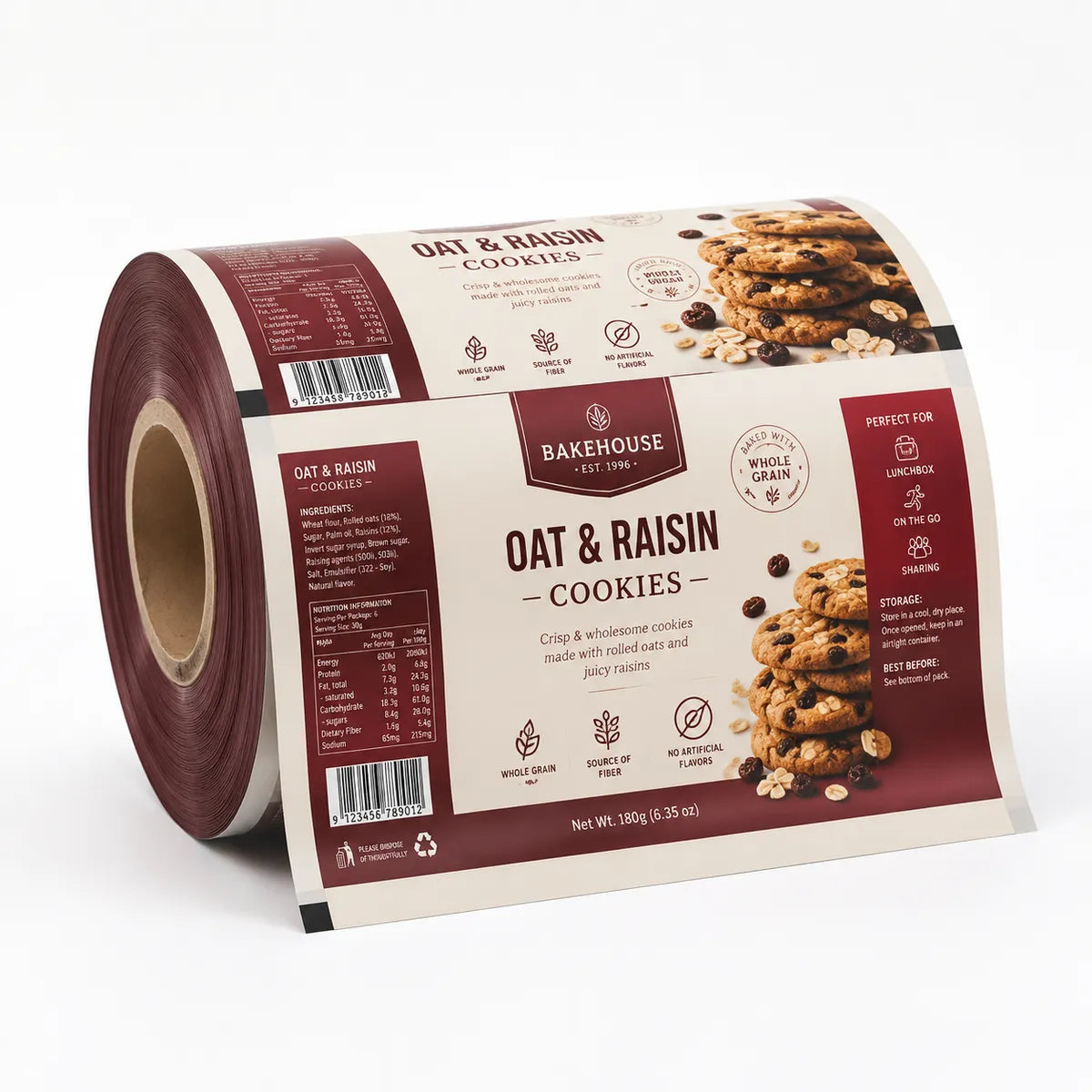 Single printed roll film for production support route